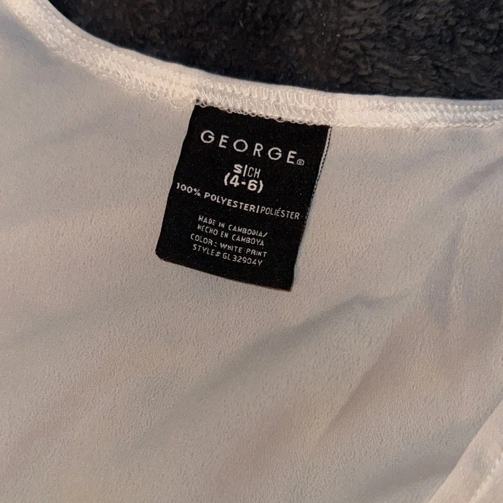 New York & Company White and Orange and Brown Blouse - Picture 2 of 3